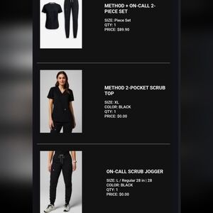 Fabletics Black (With Baby Blue String/stitching) Scrub Set